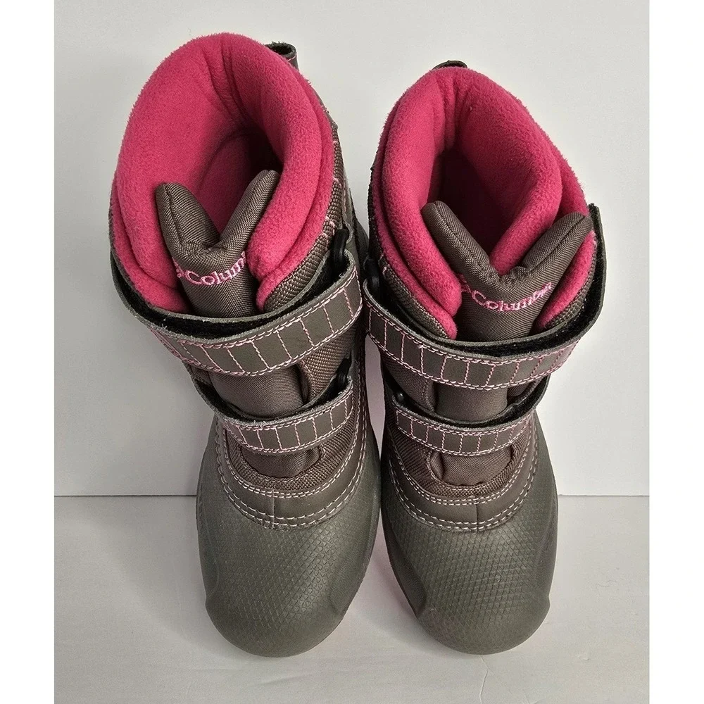 Columbia Snow Boots Purple Gray Girls Size 4‎ Powderbug Waterproof Warm Rain